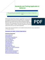 International Standards and Testing Applicable To Batteries