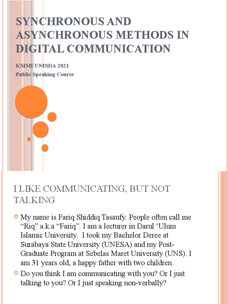 Synchronous vs Asynchronous Communication | PDF | Communication ...