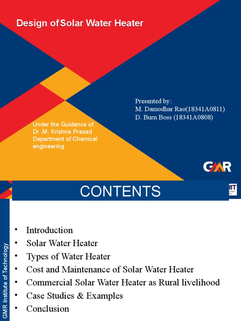 Design of Solar Water Heater | PDF | Water Heating | Solar Energy