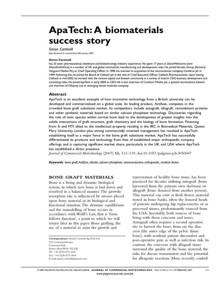 2007-Apatech London | PDF | Bone | Sales