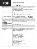 SEMI - DETAILED LESSON PLAN Grade 5 English | PDF | Lesson Plan | Cognition