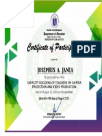 Certificate Certificate of Participation Participation: Josephus A. Janea Josephus A. Janea