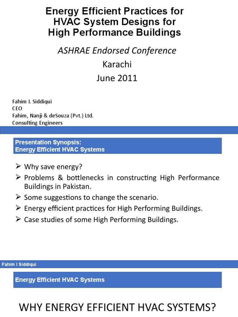 Energy Efficient Practices For HVAC System Designs For High Performance ...