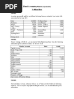 Final Accounts: Problem Sheet