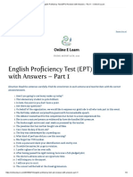English Proficiency Test (EPT) Reviewer With Answers - Part 1 - Online E Learn