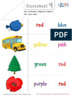 Preschool Words Assessment 4 Worksheet