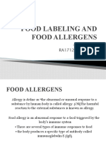 FOOD LABELING AND FOOD ALLERGENS