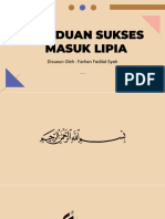 Panduan Sukses Masuk Lipia: Disusun Oleh: Farhan Fadilat Syah