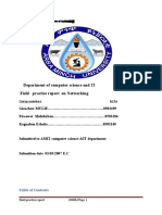 Department of Computer Science and IT Field Practies Report On Networking