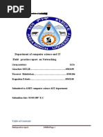 Department of Computer Science and IT Field Practies Report On Networking