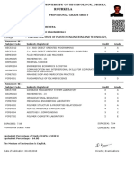 Provisional Grade Sheet: 1401108077 Priyabrata Behera