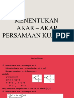 Menentukan Akar-Akar Persamaan Kuadrat