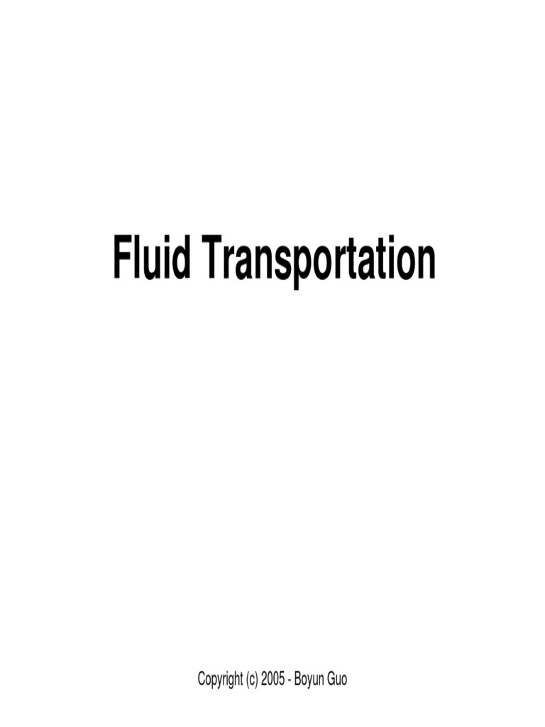26 Fluid Transportation PDF Fluid Dynamics Reynolds Number