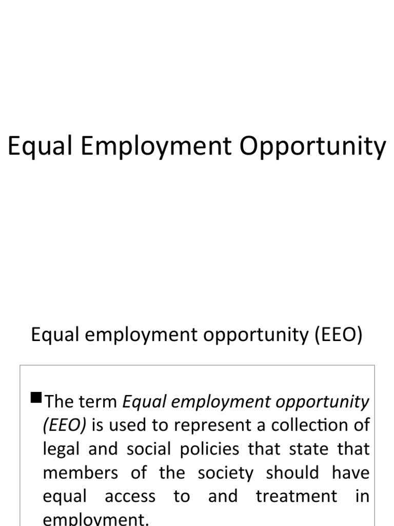 Equal Employment Opportunity | PDF | Disparate Impact | Employment