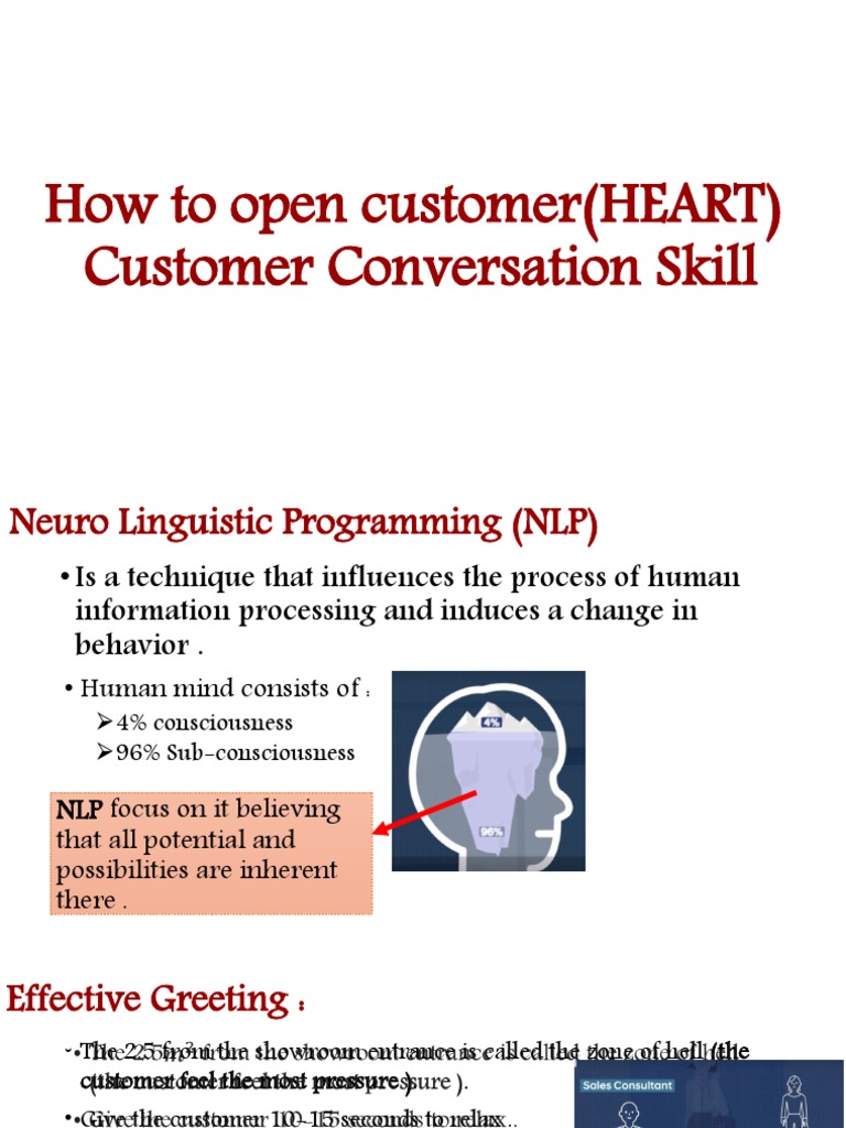 How To Open Customer (HEART) Customer Conversation Skill (NLP) PDF