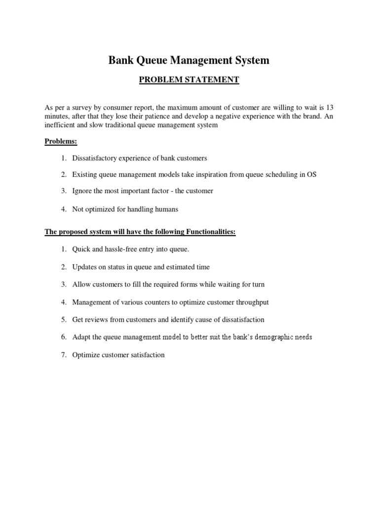 Bank Queue Management System Overview | PDF | Use Case | Graphical User ...