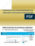 User Manual On Online Profession Tax Enrolment and Payment For Taxpayers