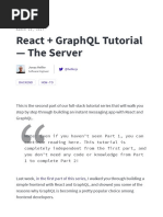 React + GraphQL Tutorial - The Server - Apollo Blog