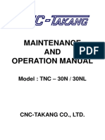 Maintenance Ane Operation Manual For TNC-30N NL