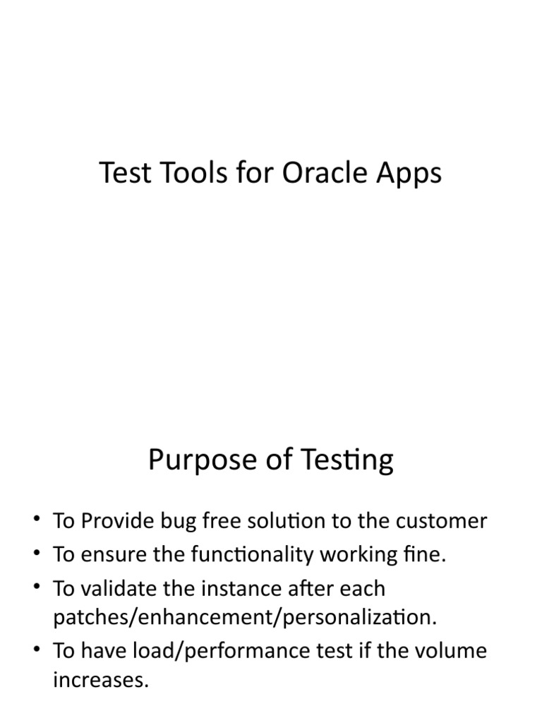 Essential Testing Tools for Oracle Apps | PDF | Software Testing ...