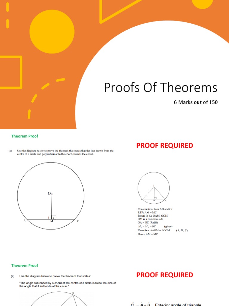 Circle Theorems and Proofs Guide | PDF | Circle | Geometric Shapes