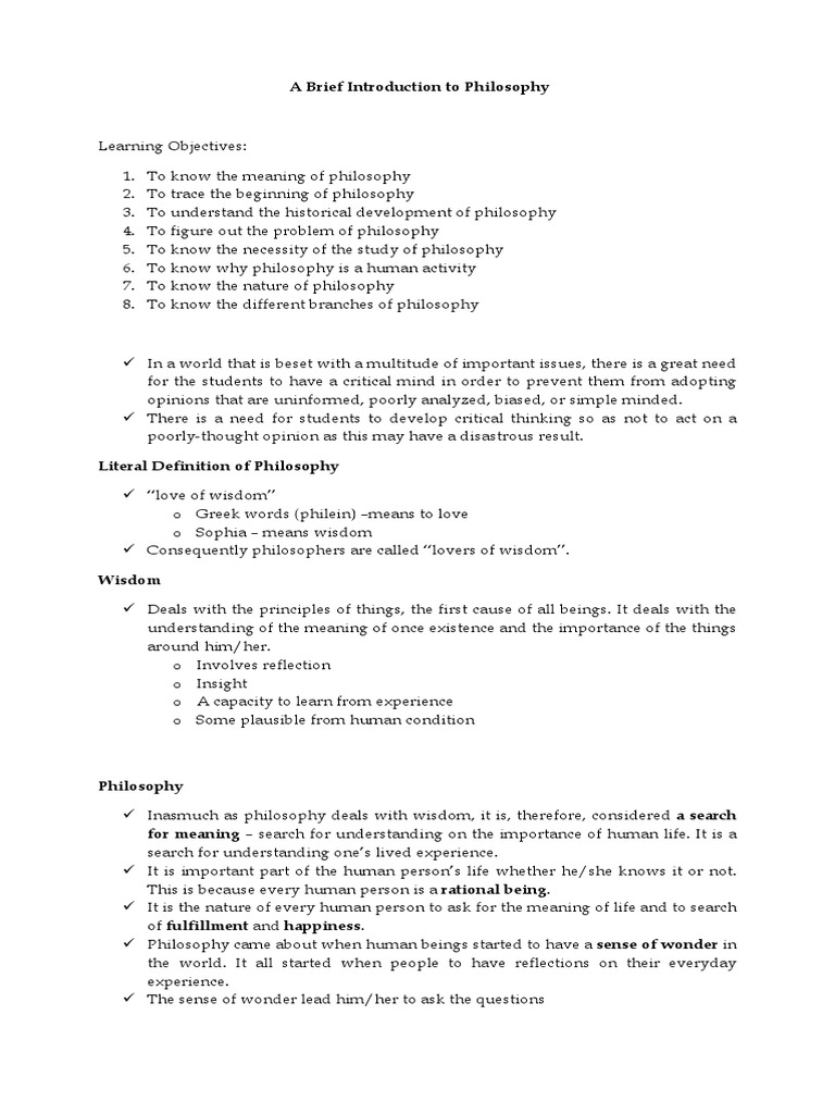 Chapter+1 a+Brief+Introduction+to+Philosophy | PDF | Metaphysics ...