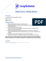 IELTS Mock Test 3: Writing Section: Instructions
