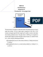 MEP2132 Fluid Mechanics Assignment #1 Due Thursday Nov. 19 On Google Class