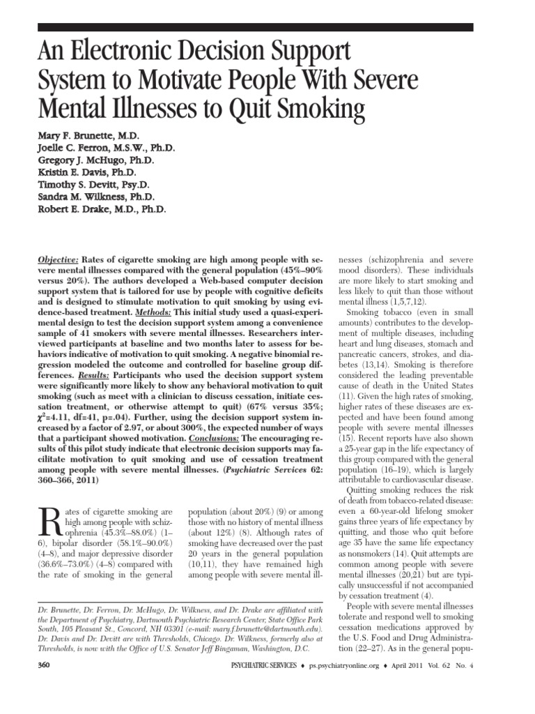Smoking, Electronic Met | PDF | Smoking Cessation | Mental Disorder