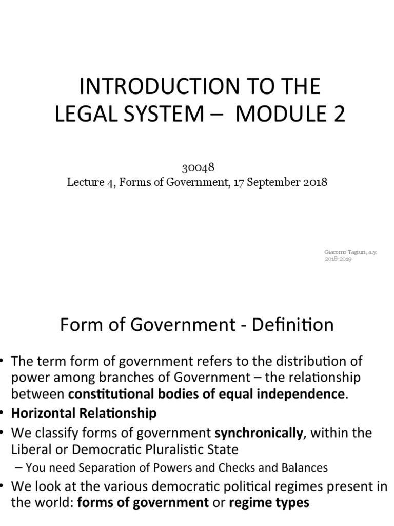 L4 Forms of GovernmentIntro PDF Government Political Science
