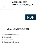 Advantages and Disadvantage in B2B, B2C, C2C