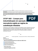 CFOP 1401 - Compra para Industrialização em Operação Com Mercadoria Sujeita Ao Regime de Substituição Tributária