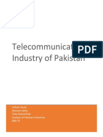 Telecommunication Industry of Pakistan: Hafsah Javed Maryam Abrar Taha Shahid Butt Analysis of Pakistan Industries Bba 7E