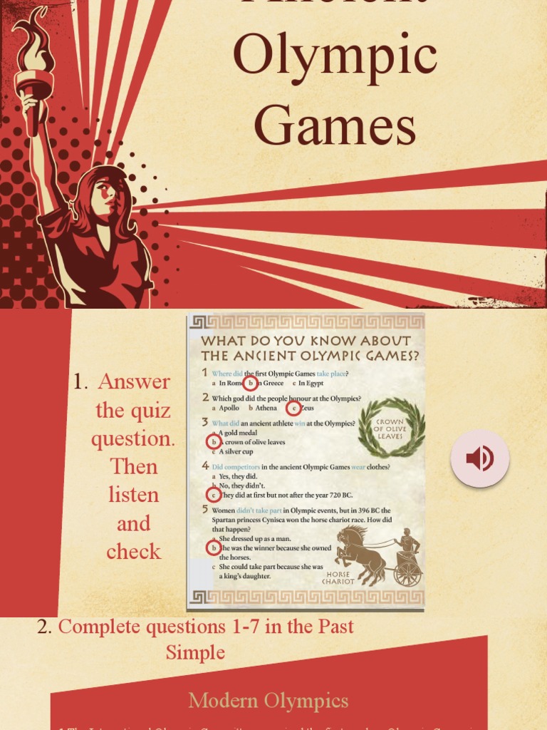 Ancient Olympic Games PDF Olympic Games Leisure