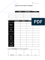 How Ready Are You For Grade 11 Chemistry PDF