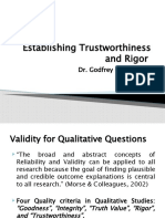 Establishing Rigor and Trustworthiness in Qualitative Research