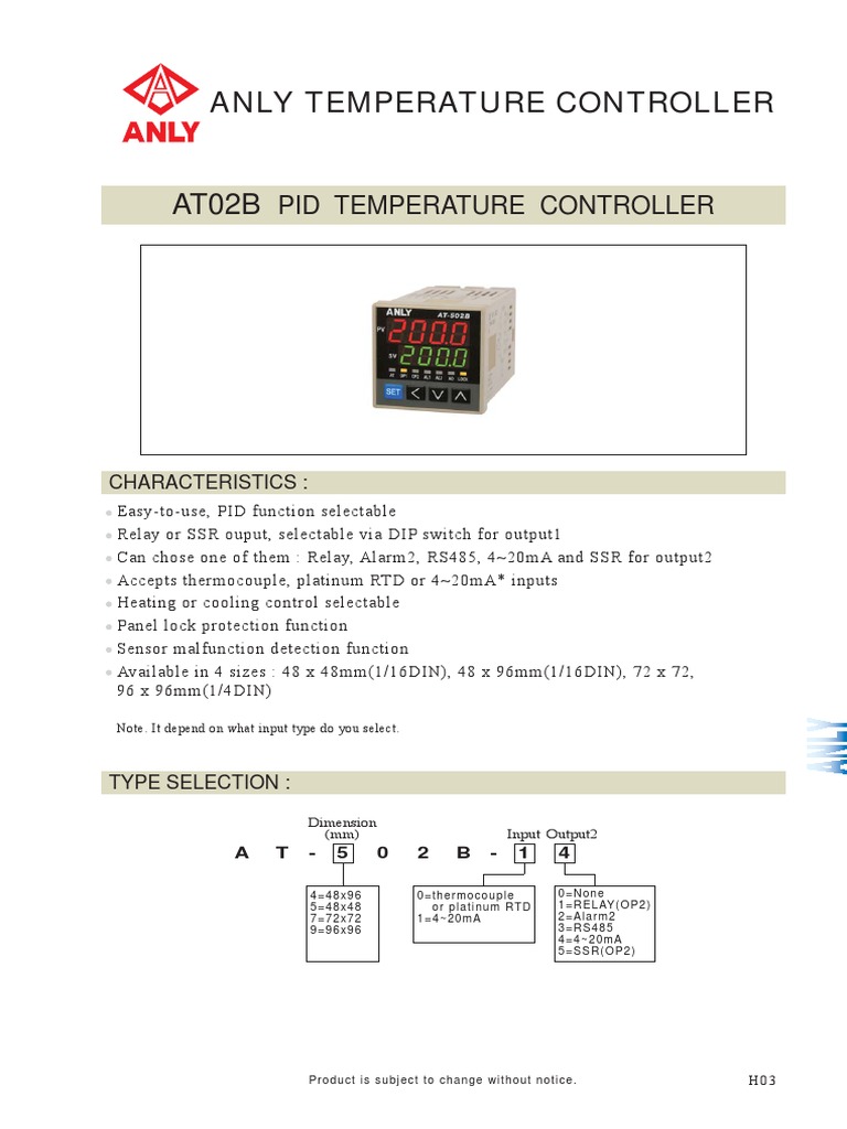 Anly Temperature Controller | PDF | Electric Power | Electrical Engineering