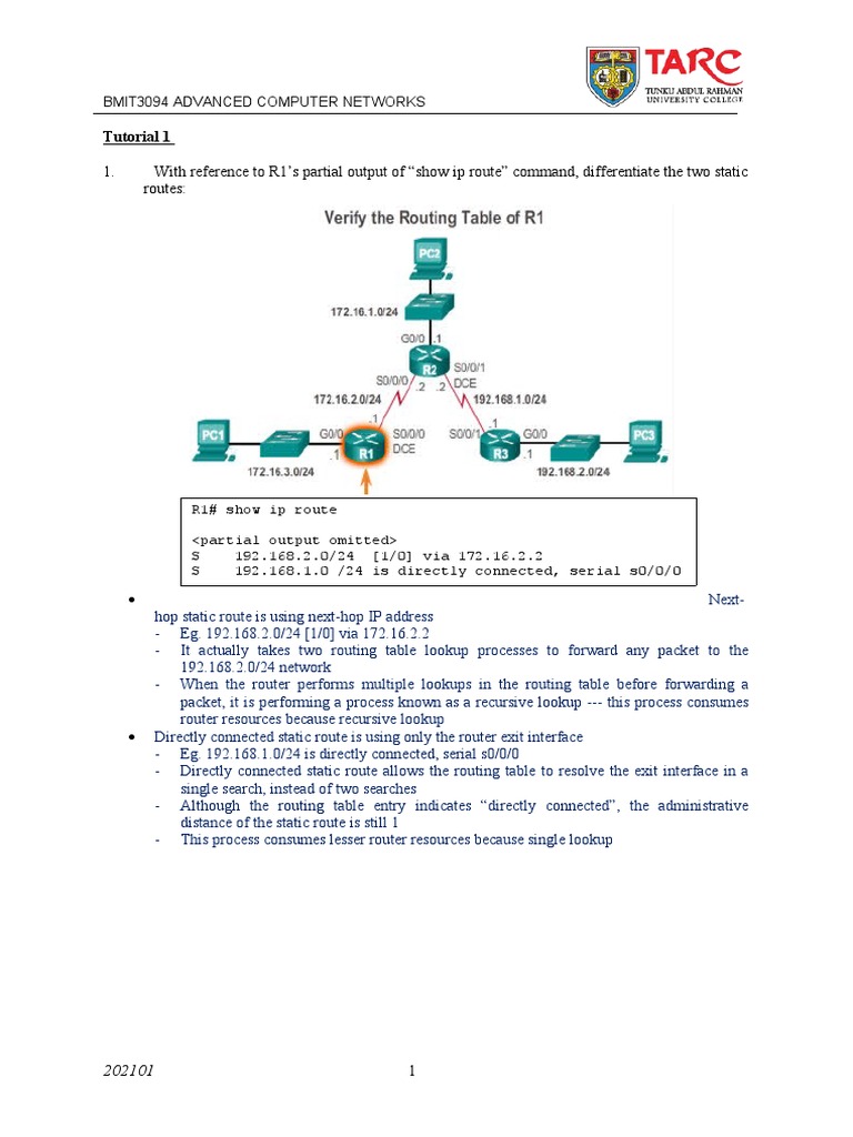Understanding Static Routes in Networking | PDF | Ip Address | Router ...