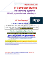 Basics of Computer Studies Windows Operating Systems MCQS, Spreadsheet, Shorkeys.