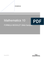 Mathematics 10: Formula Booklet (Web Sample)