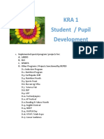 Kra 1 Student / Pupil Development