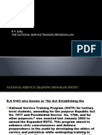 The NSTP Law: R.A. 9163 The National Service Training Program Law