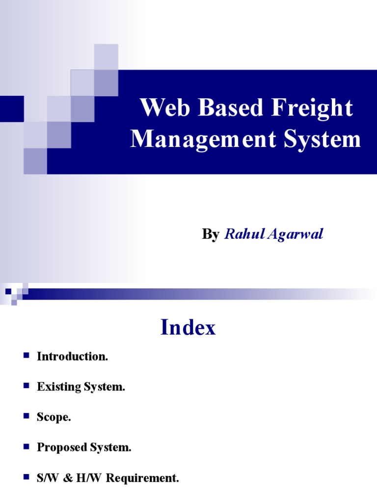  Based Freight Management System Rahul Agarwal PDF Java