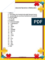 Review of Fundamental Operations in Mathematics