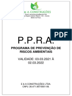 PPRA E & A Construções: Programa de Prevenção de Riscos Ambientais