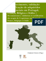 Reconhecimento, Validação e Certificação de Adquiridos Experienciais em Portugal, França, Bélgica e Itália