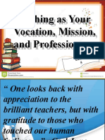 Teaching As Your Vocation Mission and PR