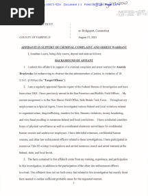 Affidavit in Support of Criminal Complaint and Arrest Warrant