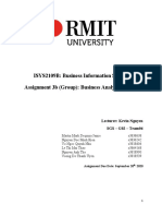 ISYS2109B: Business Information System Assignment 3b (Group) : Business Analysis Report