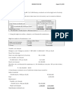 Estimating Cost Formulas Using Regression Analysis